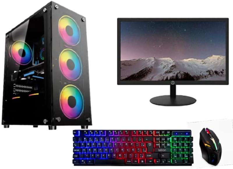 Pc Gamer Ryzen 5 4600G, 16GB RAM, SSD nvme 256GB, Radeon Vega 7 + Monitor 19″, Kit Gamer RGB Imagem Hitech