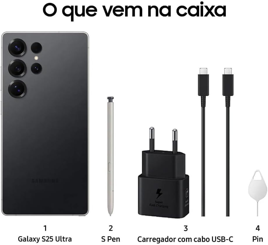 Celular Samsung Galaxy S25 Ultra 5G, 256GB, 12GB RAM, Câmera Quádrupla de 200+50+10+50, Tela Grande de 6.9", Titânio Preto - Imagem 7