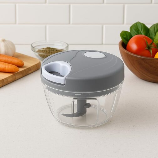 Processador e Triturador Manual de Alimentos 500ml 3 Lâminas para Legumes e Verduras Premium Escolha a Cor (Cinza) - Imagem 5