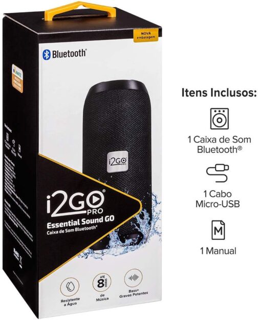 I2GO, Caixa De Som Bluetooth Essential Sound Go, 10W RMS, Resistente à Água, Preto - Imagem 9
