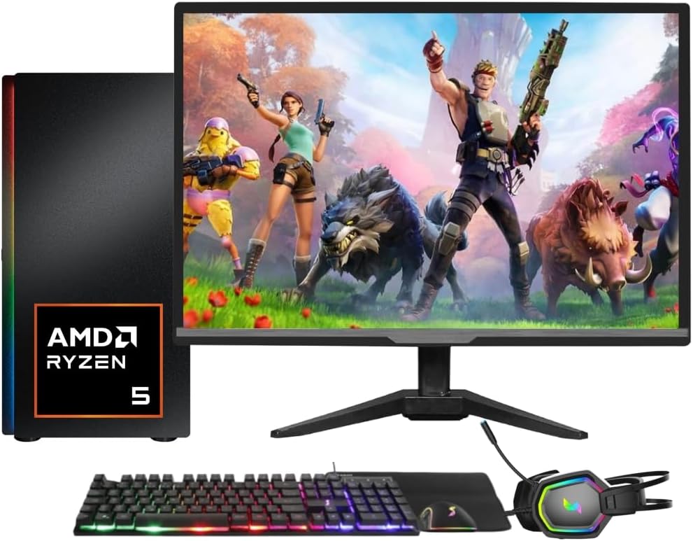 PC Gamer Completo Skill RGB AMD Ryzen 5 5600G,Gráficos Radeon VEGA 7, Monitor LED 20″,Kit Gamer, 16GB DDR4 3200Mhz, SSD 512GB, Fonte 500W – SGX-0064A
