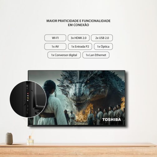 Smart TV QLED 50 4K Toshiba Google TV 3HDMI 2USB Wi-Fi - Imagem 7