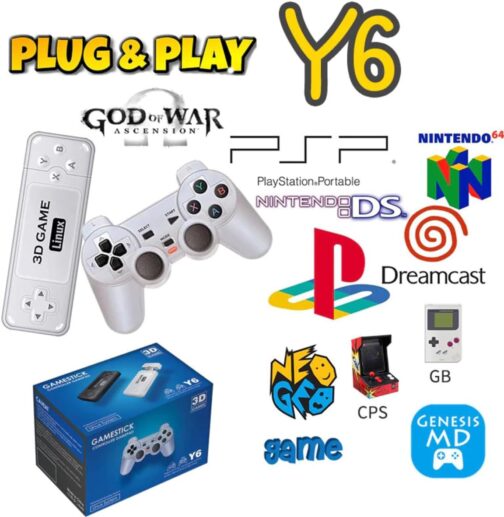 Y6 GAMESTICK CONTROLLER GAMEPAD 3D GAMES X2 WIRELESS 128GB 4K HD - Imagem 3
