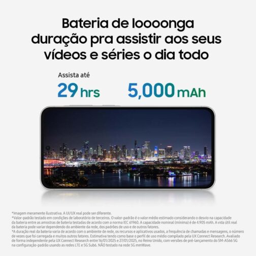 Samsung Celular Galaxy A26 5G 256GB, 8GB RAM, Câmera de 50MP, IP67, Tela Super AMOLED 6.7", NFC (Branco) - Imagem 6