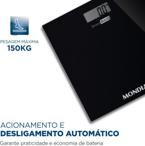 Balança Digital Smart, Mondial, Preto, 3V, Bateria - BL-05 - Imagem 3