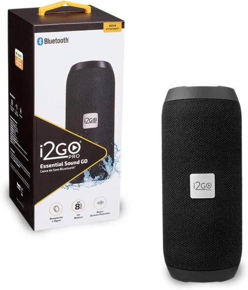 I2GO, Caixa De Som Bluetooth Essential Sound Go, 10W RMS, Resistente à Água, Preto - Imagem 2