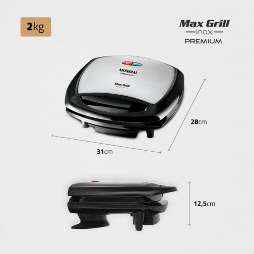 Max Grill, Mondial, Preto/Inox, 1200W, 110V - G-07 - Imagem 6