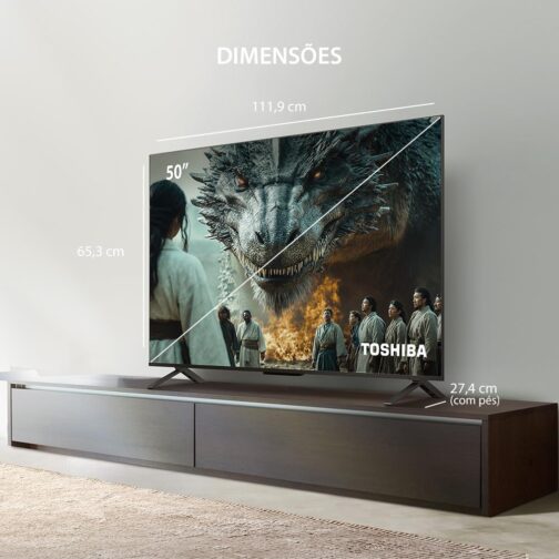 Smart TV QLED 50 4K Toshiba Google TV 3HDMI 2USB Wi-Fi - Imagem 4