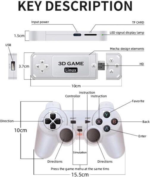 Y6 GAMESTICK CONTROLLER GAMEPAD 3D GAMES X2 WIRELESS 128GB 4K HD - Imagem 9