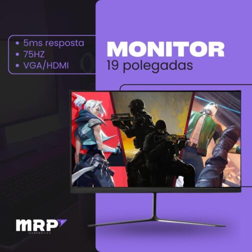 Computador Pc Gamer Cpu Completo Amd Ryzen 5 16gb Ssd 480 Monitor 19 - Imagem 4