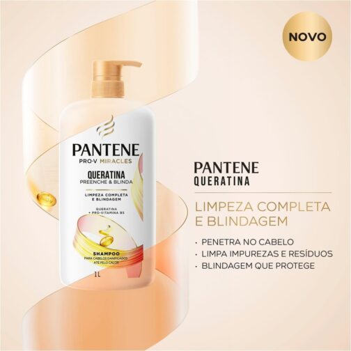 Pantene PRO-V Miracles Shampoo Queratina 1L - Imagem 2