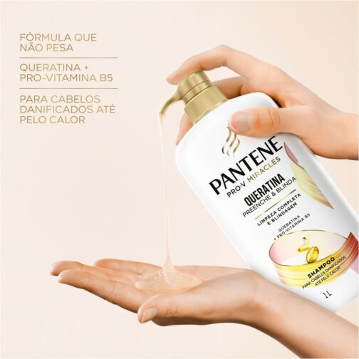 Pantene PRO-V Miracles Shampoo Queratina 1L - Imagem 3
