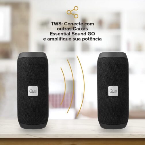I2GO, Caixa De Som Bluetooth Essential Sound Go, 10W RMS, Resistente à Água, Preto - Imagem 7