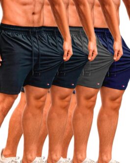 Kit 4 Bermuda Shorts Tactel Sandrini Elastano Academia Praia