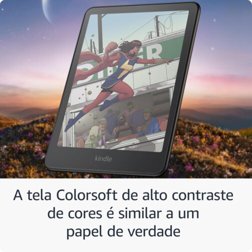 Apresentamos o Kindle Colorsoft Signature Edition (32 GB) - Com tela colorida, luz frontal autoadaptável, carregamento sem fio e bateria que dura semanas - Cor Preta Metálica - Imagem 4