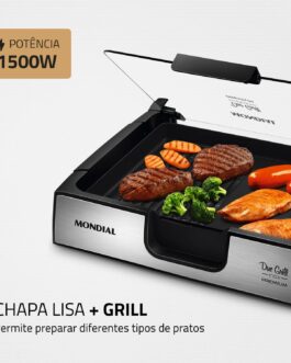 Chapa Due Grill Premium, Mondial, Preto/Inox, 1270W, 110V – G-10