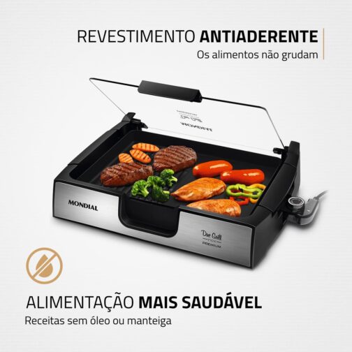 Chapa Due Grill Premium, Mondial, Preto/Inox, 1270W, 110V - G-10 - Imagem 3