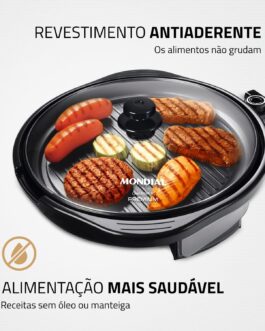 Grill Redondo Cook & Grill 40, Mondial, Preto, 1270W, 220V – G-03