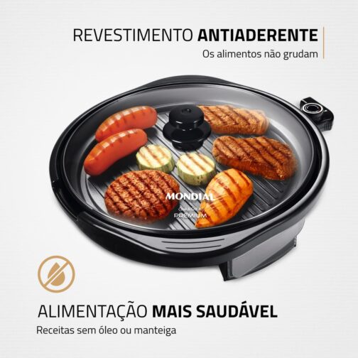 Grill Redondo Cook & Grill 40, Mondial, Preto, 1270W, 220V - G-03 - Imagem 2