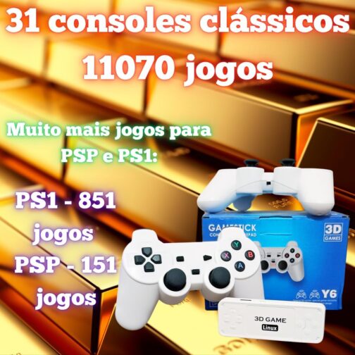 Y6 GAMESTICK CONTROLLER GAMEPAD 3D GAMES X2 WIRELESS 128GB 4K HD - Imagem 2
