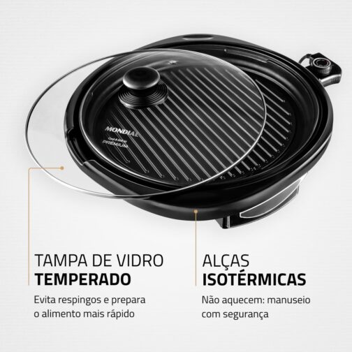 Grill Redondo Cook & Grill 40, Mondial, Preto, 1270W, 220V - G-03 - Imagem 6