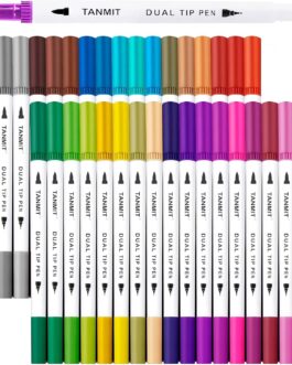 Kit 24 Canetas Brush Pen e Ponta Fina Dual – Canetinhas Coloridas para Desenho, Caligrafia, Arte e Lettering – Marcadores Colorir Canetinha para Colorir e Detalhes – AMAZING ® (Moderno, Pacote, 24)