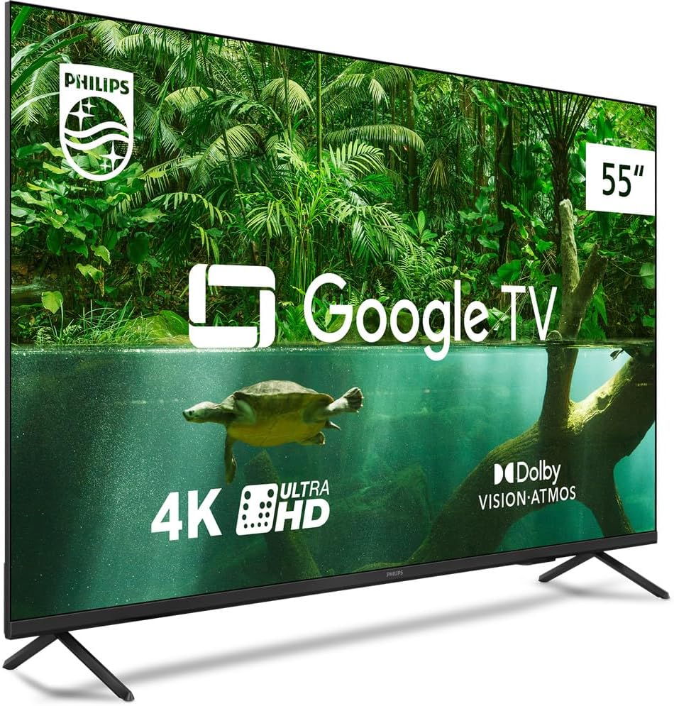 Smart TV Philips 55" 4K 55PUG7408/78, Google TV, Comando de Voz, Dolby Vision/Atmos, VRR/ALLM, Bluetooth - Imagem 3