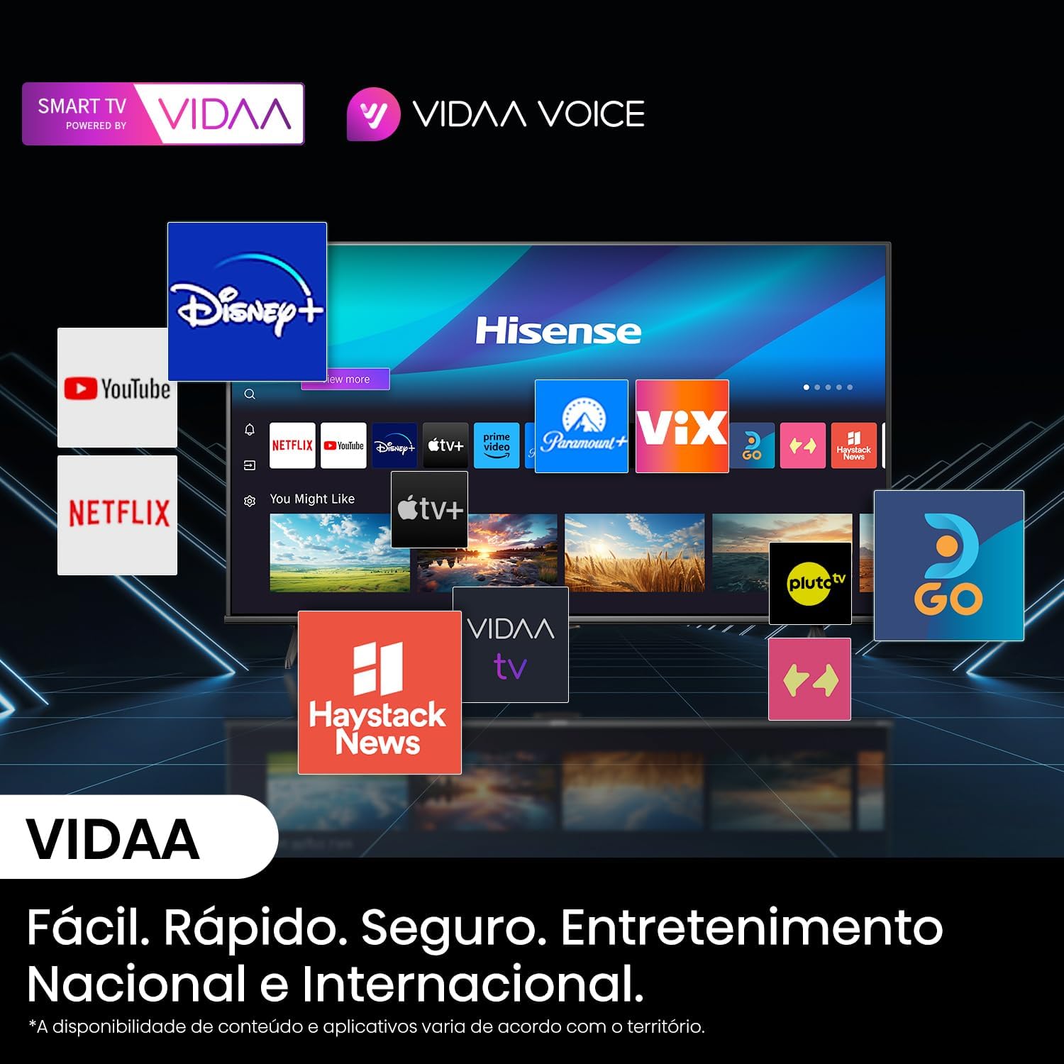 Hisense Smart TV UHD 4K DLED 70" Polegadas 70A6N com HDR10+ Dolby Vision Game Mode Controle por Voz Alexa Built-In AirPlay - Imagem 11