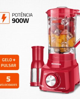 Liquidificador Turbo Full, Mondial, Vermelho, 900W, 220V – L-900 FR