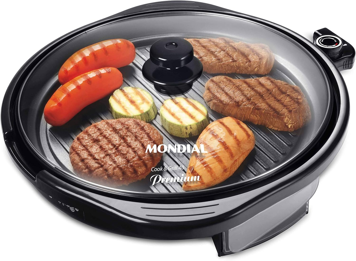 Grill Redondo Cook & Grill 40, Mondial, Preto, 1270W, 220V – G-03