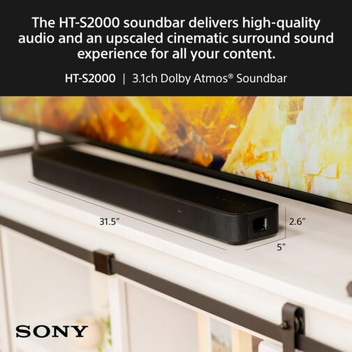 Sony HT-S2000 Compact 3.1 Ch Dolby Atmos Sound Bar. - Imagem 2