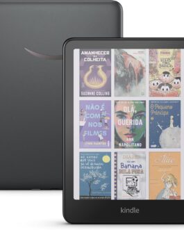 Apresentamos o Kindle Colorsoft Signature Edition (32 GB) – Com tela colorida, luz frontal autoadaptável, carregamento sem fio e bateria que dura semanas – Cor Preta Metálica