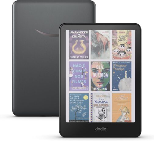 Apresentamos o Kindle Colorsoft Signature Edition (32 GB) - Com tela colorida, luz frontal autoadaptável, carregamento sem fio e bateria que dura semanas - Cor Preta Metálica - Imagem 2