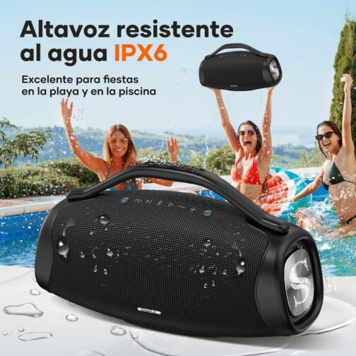 Caixa de Som Bluetooth SABALA DR-909 Boombox,39000mAh 36H Bluetooth 5.3, IPX6 TWS, Portátil USB Powerbank (Preto) - Imagem 6