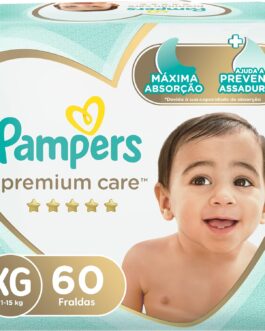 Fralda Pampers Premium Care XG – 60 fraldas