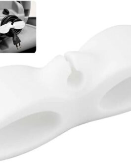 Kit 4 Enrolador Suporte Organizador de Cabos e Fios em Silicone Adesivo – Ideal para Eletrodomésticos e Escritório, Compatível com Fritadeira, Cafeteira, Liquidificador e Mais (Branco)