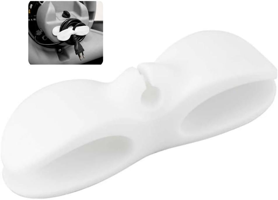 Kit 4 Enrolador Suporte Organizador de Cabos e Fios em Silicone Adesivo – Ideal para Eletrodomésticos e Escritório, Compatível com Fritadeira, Cafeteira, Liquidificador e Mais (Branco) - Imagem 2