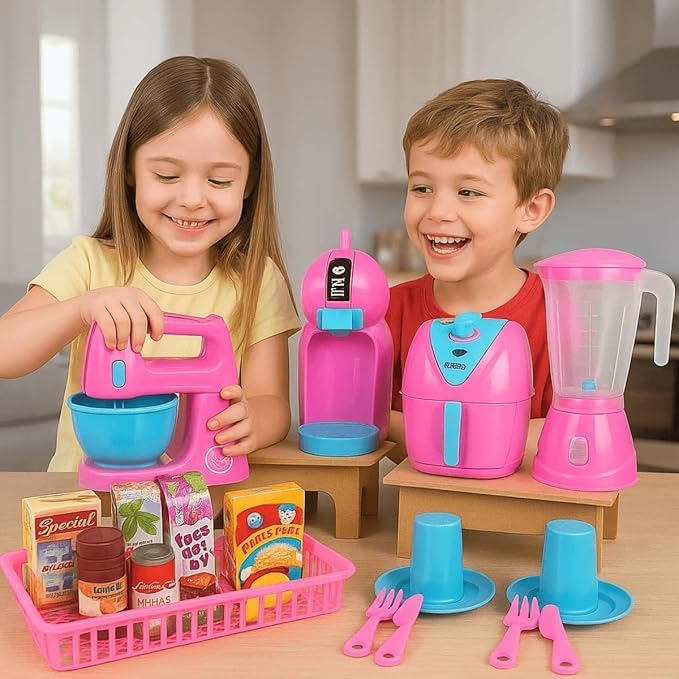 Kit Cozinha Infantil de Brinquedo Eletrodomésticos Comidinhas C/ 25 peças - Imagem 2