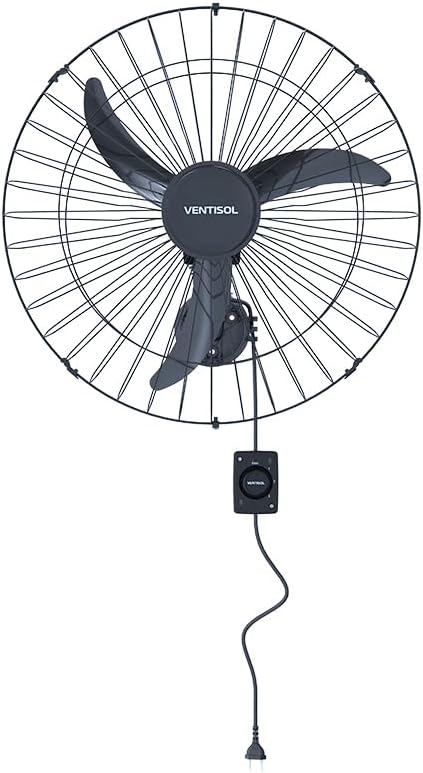 Ventisol Ventilador de Parede Oscilante, 3 Pás Premium, Preto, 60cm, Bivolt Ventisol Ventilador de Parede Oscilante, 3 Pás Premium, Preto, 60cm, Bivolt