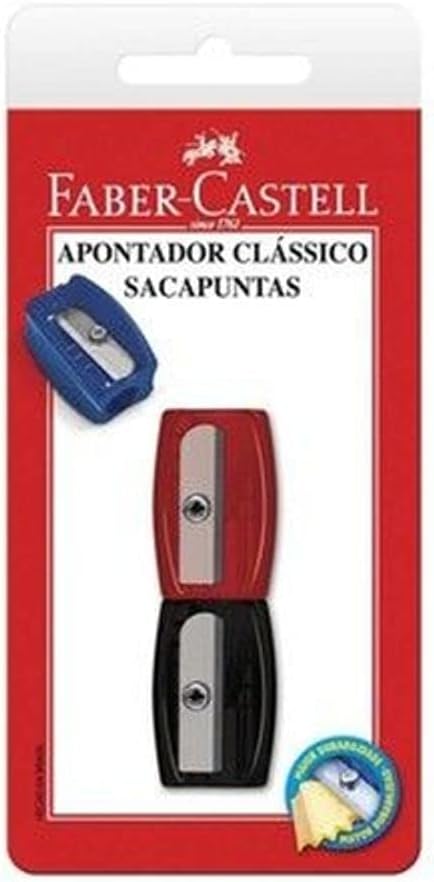 Apontador sem Deposito Simples Clássico, Faber-Castell, SM/060100ZF, Multicor Apontador sem Deposito Simples Clássico, Faber-Castell, SM/060100ZF, Multicor