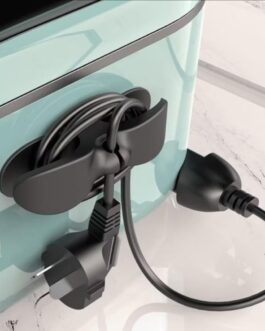 Kit 4 Enrolador Suporte Organizador de Cabos e Fios em Silicone Adesivo – Ideal para Eletrodomésticos e Escritório, Compatível com Fritadeira, Cafeteira, Liquidificador e Mais