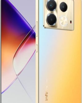 Smartphone Infinix Note 40-5G – 8GB RAM 256GB Armazenamento, Câmera Tripla 108MP+ Selfie 32MP, Tela 6,78” FHD+ 120Hz, Sound by JBL, Bateria 5000mAh, Carregamento Sem Fio – Dourado