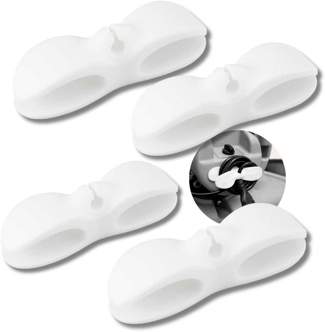 Kit 4 Enrolador Suporte Organizador de Cabos e Fios em Silicone Adesivo – Ideal para Eletrodomésticos e Escritório, Compatível com Fritadeira, Cafeteira, Liquidificador e Mais (Branco) Kit 4 Enrolador Suporte Organizador de Cabos e Fios em Silicone Adesivo – Ideal para Eletrodomésticos e Escritório, Compatível com Fritadeira, Cafeteira, Liquidificador e Mais (Branco)