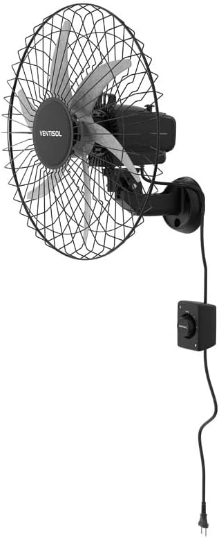 Ventisol Ventilador de Parede Oscilante, Steel, Preto/Prata, 50cm, Bivolt - Imagem 2