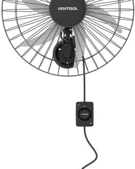 Ventisol Ventilador de Parede Oscilante, Steel, Preto/Prata, 50cm, Bivolt