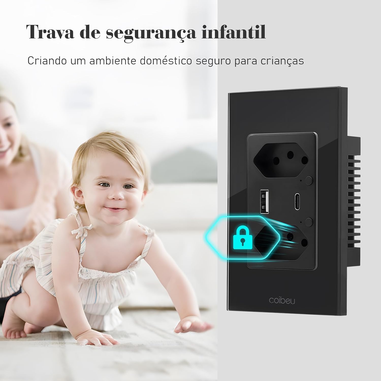 Interruptor Inteligente WiFi, Tomada Inteligente WiFi, Controle Remoto de Eletrodomésticos Por Telefones Celulares, Interruptor Cronometrado, Controle Por Voz, 1 porta USB e 1 porta Tipo-C (Preto) - Imagem 6