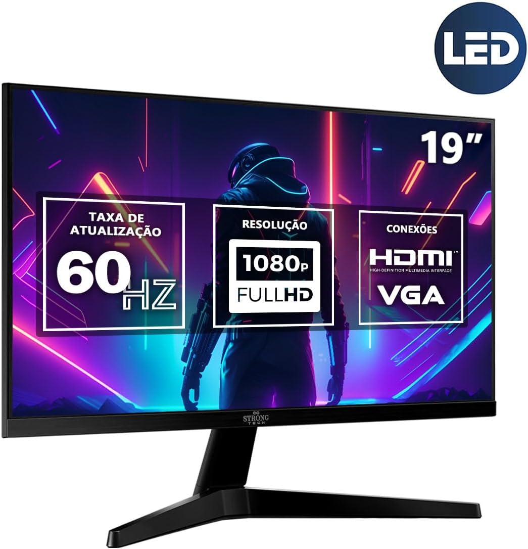 Computador Pc Gamer Completo RGB Intel Core i5 16GB SSD 1TB Kit Gamer Fonte 400W Monitor 19" Strong Tech - Imagem 2