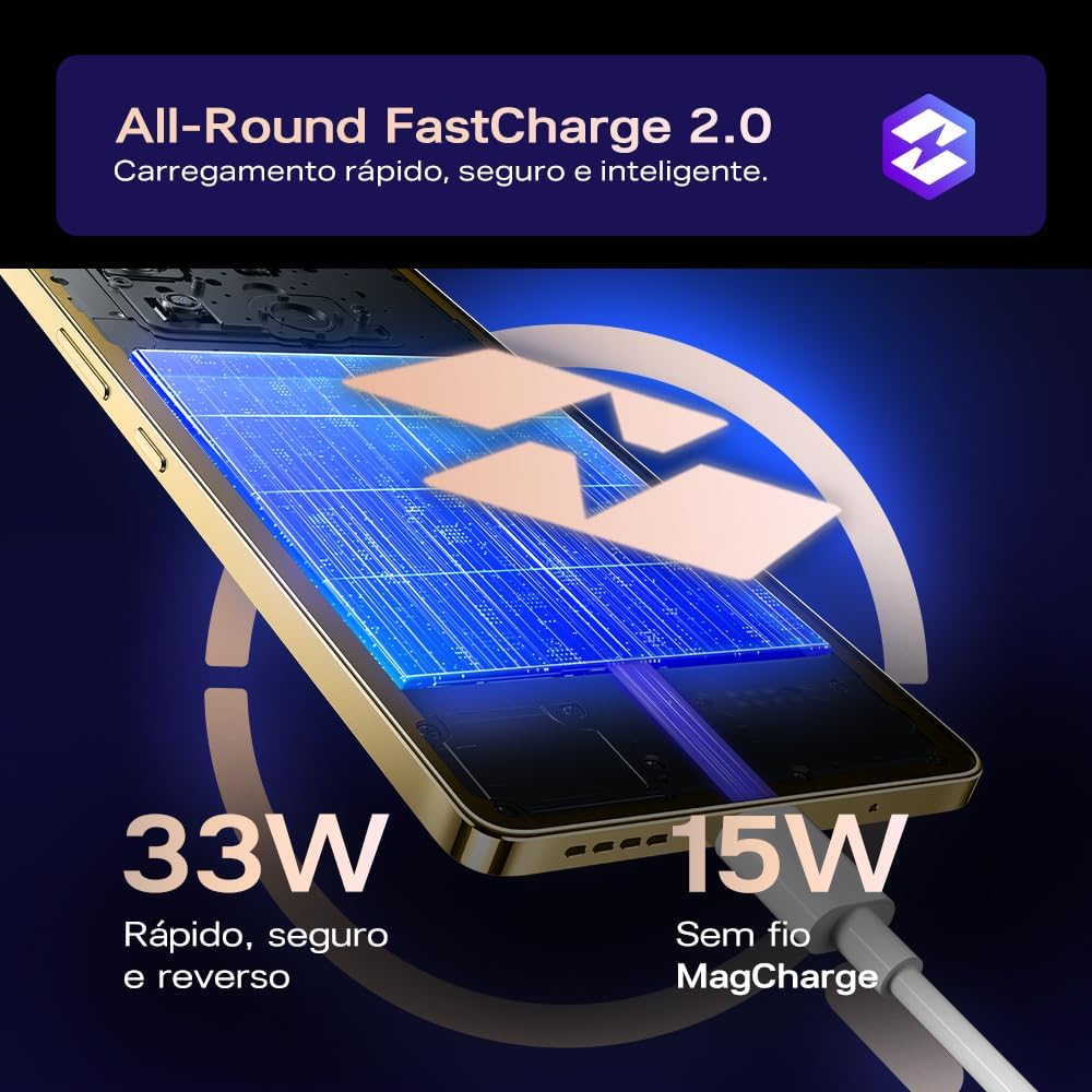 Smartphone Infinix Note 40-5G - 8GB RAM 256GB Armazenamento, Câmera Tripla 108MP+ Selfie 32MP, Tela 6,78” FHD+ 120Hz, Sound by JBL, Bateria 5000mAh, Carregamento Sem Fio – Dourado - Imagem 9