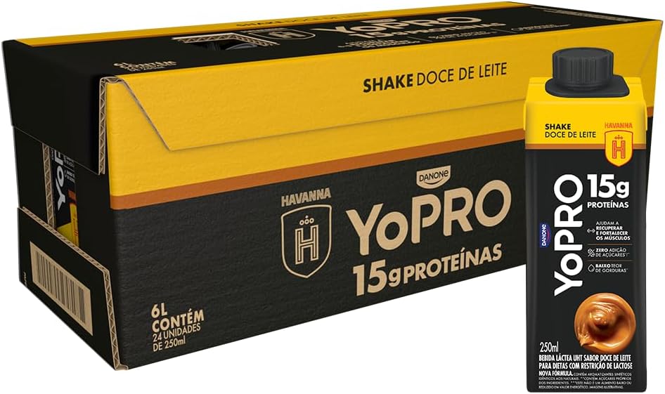 Pack YoPRO Bebida Láctea UHT Doce de Leite Havanna 15g de Proteínas 250ml – 24 unidades