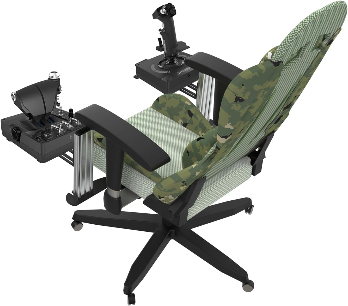 EG STARTS 2 Set Chair Mount for Flight Sim Game Joystick, Throttle & Hotas Systems Compatible with Logitech G X56, X52, X52 Pro, Thrustmaster T-Flight Hotas, TCA, T.16000M